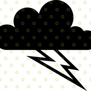 Storm Rain Cloud With Lightning SVG, Storm Cloud SVG, Lightning Cloud ...