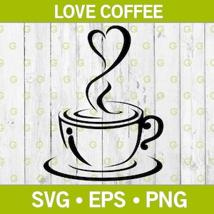 Tazza di caffè con cuore in formato Svg, tazza d'amore in formato Svg, tazza di cibo in formato Svg, bere caffè in formato Svg, tazza di caffè in formato Svg, tazza di caffè d'amore in formato Svg, bere in formato Svg, SVG, PNG, EPS