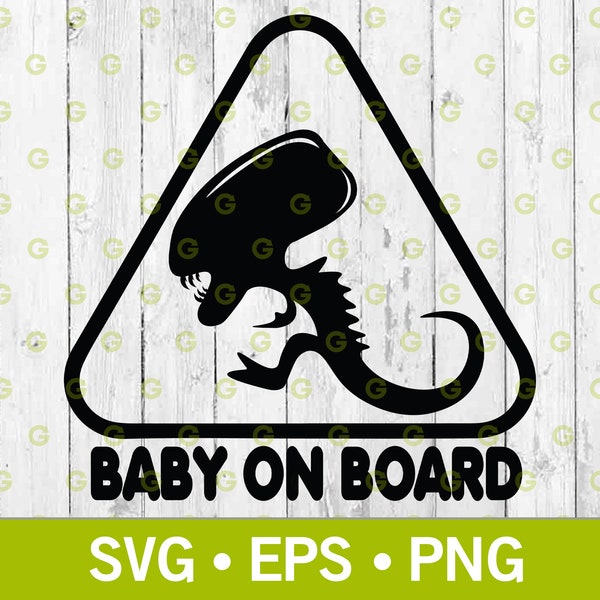 Baby On Board Alien Decal SVG, Funny Decal SVG, Alien Baby SVG, Car Decal Svg, Truck Decal Svg, Ufo svg