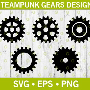 Pakiet Steampunk Gears SVG, Mechaniczne koła zębate SVG, Styl przemysłowy SVG, Maszyny retro, Wiktoriańskie koła zębate SVG, Zegarowy SVG, SVG, PNG, Eps