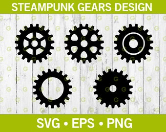 Steampunk Gears SVG Bundle, Mechanical Gears SVG, Industrial Style Svg, Retro Machinery, Victorian Gears SVG, Clockwork Svg, Svg, Png, Eps