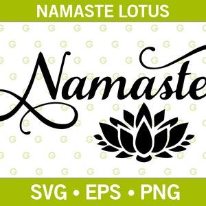 Namaste SVG, Flor de Lótus SVG, Coração SVG, Amor Svg, Yoga Svg, Arte de parede, Meditação Svg, Zen Svg, Cricut Svg, Nature Svg