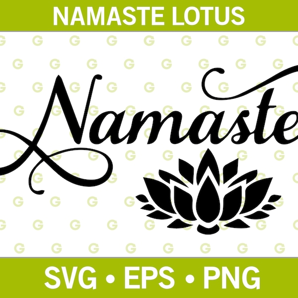 Namaste SVG, Lotus Flower SVG, Heart SVG, Love Svg, Yoga Svg, Wall Art, Meditation Svg, Zen Svg, Cricut Svg, Nature Svg