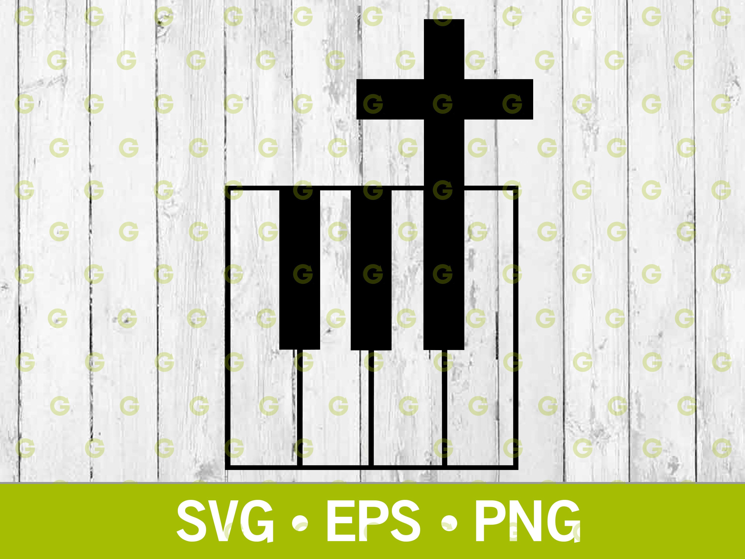Religious Keyboard Piano Religious Keyboard Cross Svg, Music Svg, Piano Svg, Spiritual Svg ...