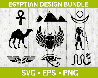 Egyptian SVG, SVG Bundle, Pyramid Svg, Scarab Svg, Pharaoh SVG, Camel Svg, Wings Svg, Eye Svg, Sun and Moon Svg, Snake Svg