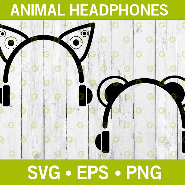 Cute HeadPhones With Ears SVG, Kawaii Headphones, Cute Earphones,Cuddly Headgear, Fuzzy Ear Warmers, Fluffy Earmuffs, Cartoon Headset