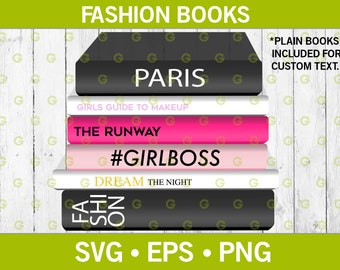 Fashion Books SVG, Designer Books SVG, Blank Books Svg, Girl Boss, Reading Books Svg, Stack of Books, Paris Svg, Fashion Svg