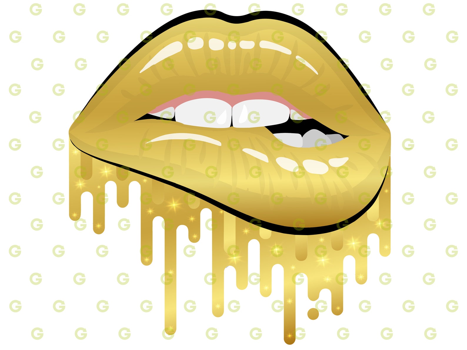 Fashion golden designer dripping lips svg sparkle drip lips  etsy Fashion golden designer dripping lips svg sparkle drip lips  etsy