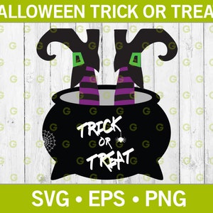 Halloween Hexe Süßes oder Saures Kessel SVG, lustige Hexe SVG, Halloween Wandkunst, Halloween Spinnennetz svg, Hexe Schuhe, Hexe Beine svg