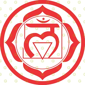Puede incluir: Un mandala rojo y blanco con una forma de coraz&oacute;n en el centro. El mandala est&aacute; rodeado por un c&iacute;rculo con un borde rojo.
