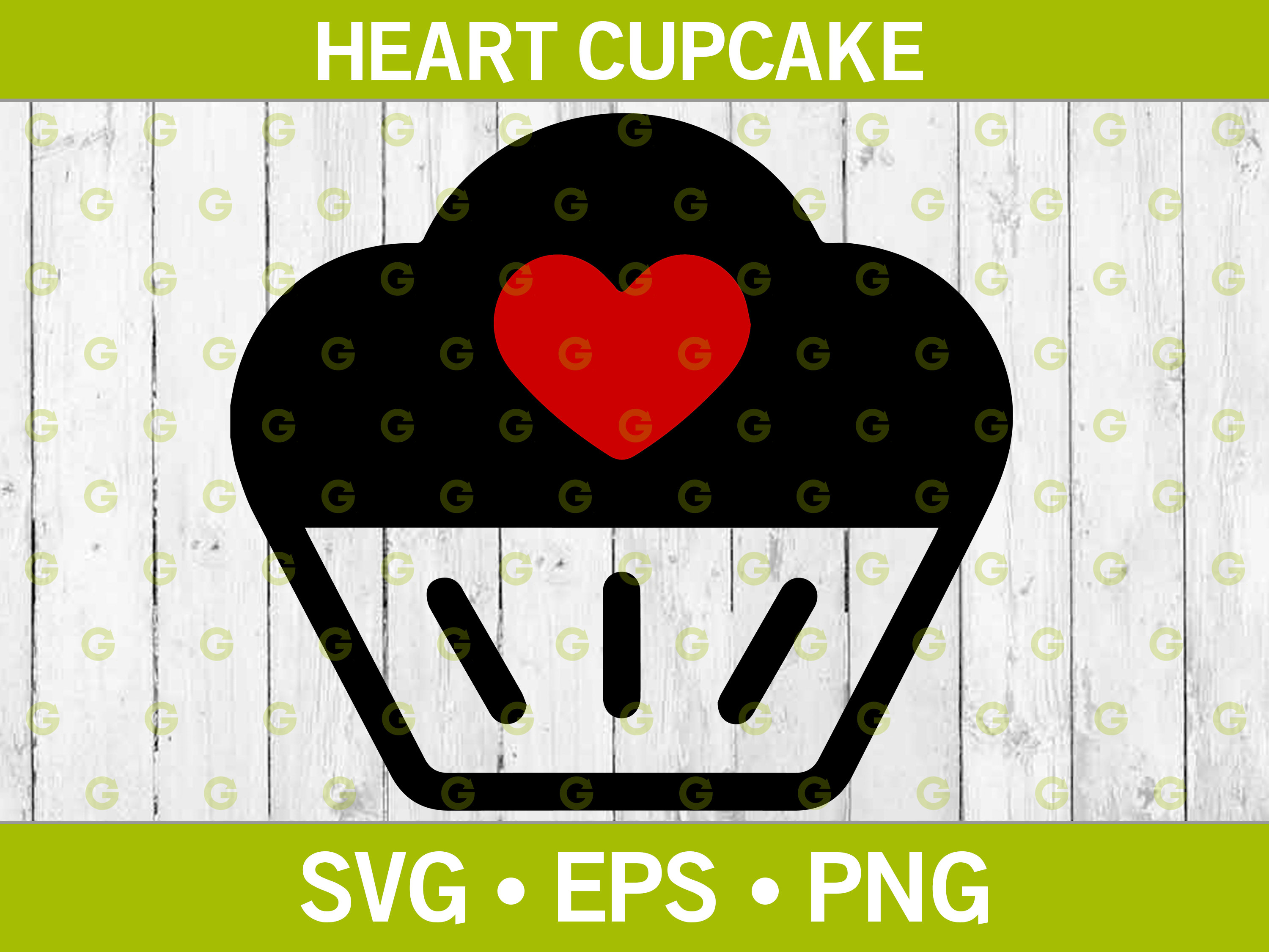 Download Cupcake Heart Love SVG Baking SVG Food SVG Design Cut File ...