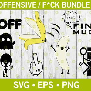 Offensive SVG Bundle, Scheiß drauf, Gespenst, Geist, nackte Banane, Scheiße, Scheiße, Scheiße, Mittelfinger, Alien, Mittelfinger, Geist, Scheiße. Lustiger SVG