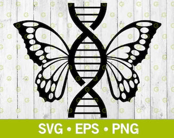 Monarch Butterfly Wings DNA Strand Svg, Butterfly Svg, Wings Svg, DNA Svg, Medical Svg, Butterfly Clipart, Animal Svg, Svg, Png, Eps
