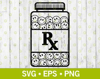 Happy Emoji Pills Bottle Svg, Anxiety Svg, Happy Drugs Svg, Funny Svg, Happy Pills Svg, Medication Svg, Pills Svg, Smile Svg, Svg, Png, Eps