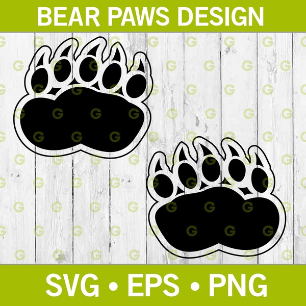 Bear Paws with Claws SVG, Paws SVG, Animal SVG, Wild Svg, Polar Bear Svg, Bear Paws, Wilderness Svg, Wild Animal Svg