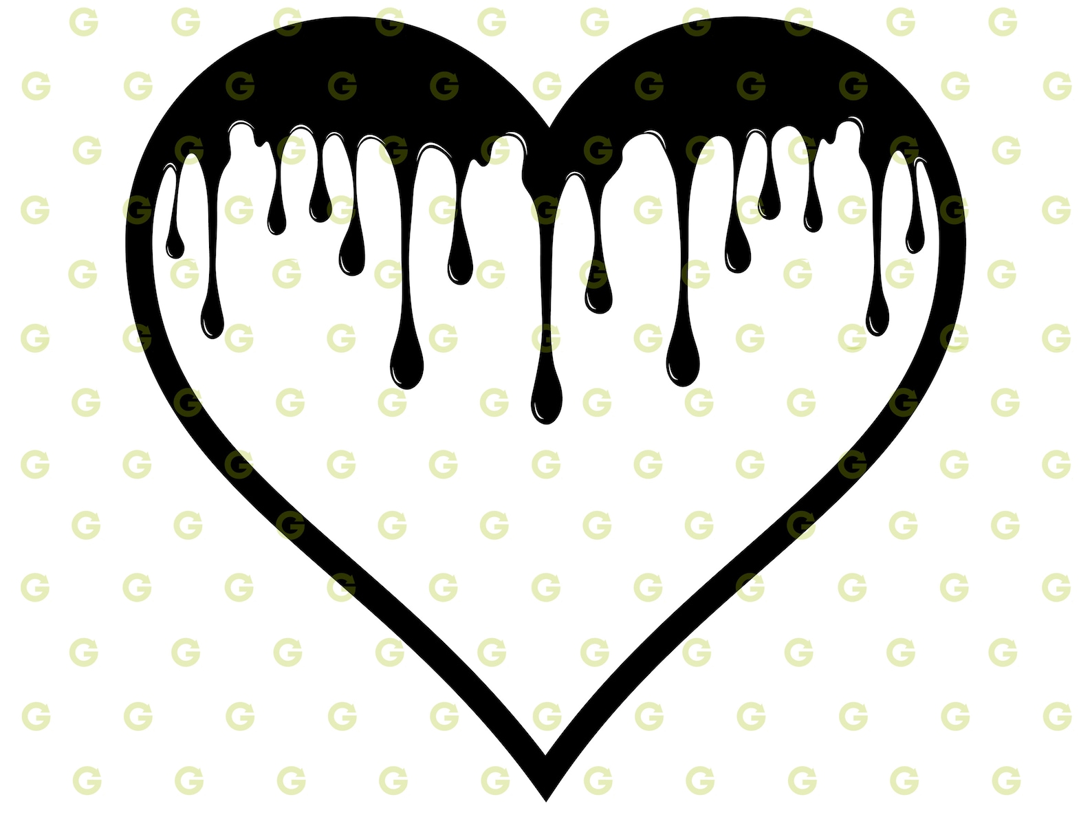 Dripping Heart SVG Cut File Drip Heart Svg Love Heart SVG Etsy