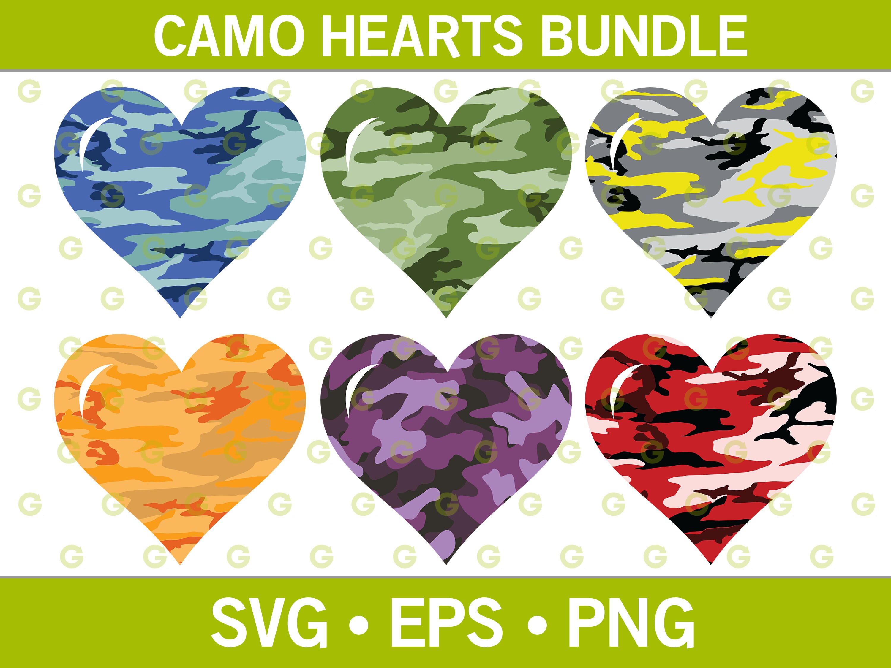Download Heart Svg Svg Bundle Love Svg Camouflage Svg Camo Svg Etsy