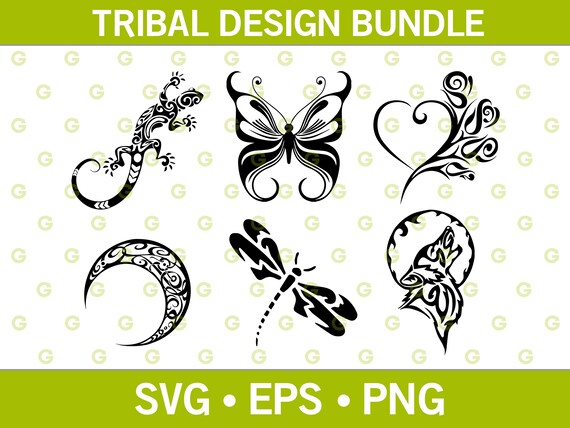 Tribal SVG, SVG Bundle, Lizard SVG, Gecko Svg, Butterfly Svg, Moon Svg, Wolf Svg, Dragonfly Svg, Heart Svg, Clip Art