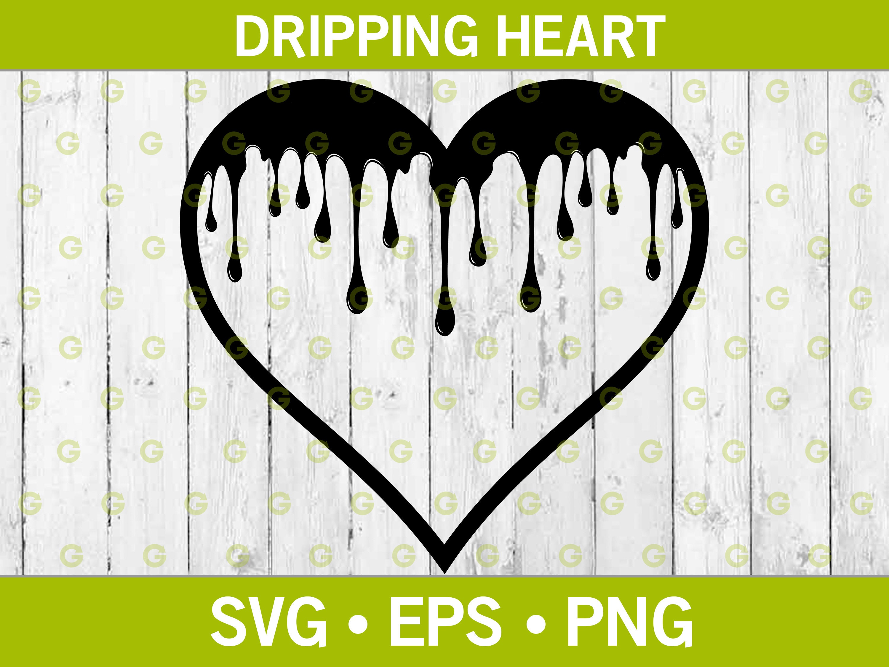 Dripping Heart SVG Cut File Drip Heart Svg Love Heart SVG Etsy