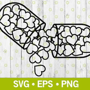 Love Pill Full of Hearts Svg, Valetines Day Svg, Hearts Svg, Funny Svg, Romantic Svg, Medicine Svg, Drugs, Svg, Love Svg, Svg, Png, Eps