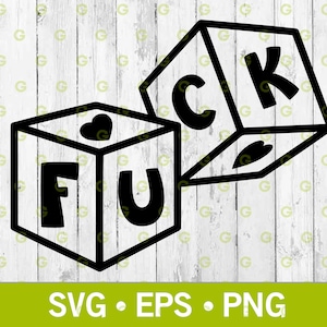 Fuck Dice With Hearts. Vector Cut File For Cricut, Silhouette, Funny Svg, Adult Svg, Casino Dice Svg, Fuck Svg, Svg, Png, Eps
