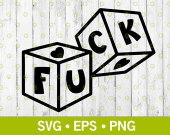 Fuck Dice With Hearts. Vector Cut File For Cricut, Silhouette, Funny Svg, Adult Svg, Casino Dice Svg, Fuck Svg, Svg, Png, Eps