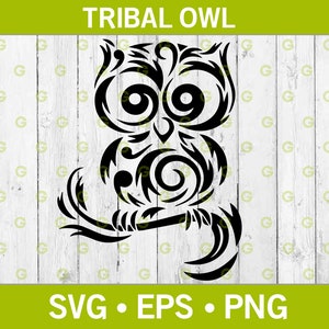 Tribal, coruja, sentando, ligado, ramo, svg, design, coruja, pássaro, svg, hooter, coruja, svg, coruja, asas, svg, coruja, design, coruja, arquivo corte, bonito, coruja, svg, coruja Clipart