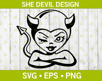 Devil Woman SVG, Temptress Devil SVG, Satanic Femme SVG, Fiery Siren Svg, Hellish Lady Svg, Infernal Beauty Svg, Demonica Svg, Png, Eps