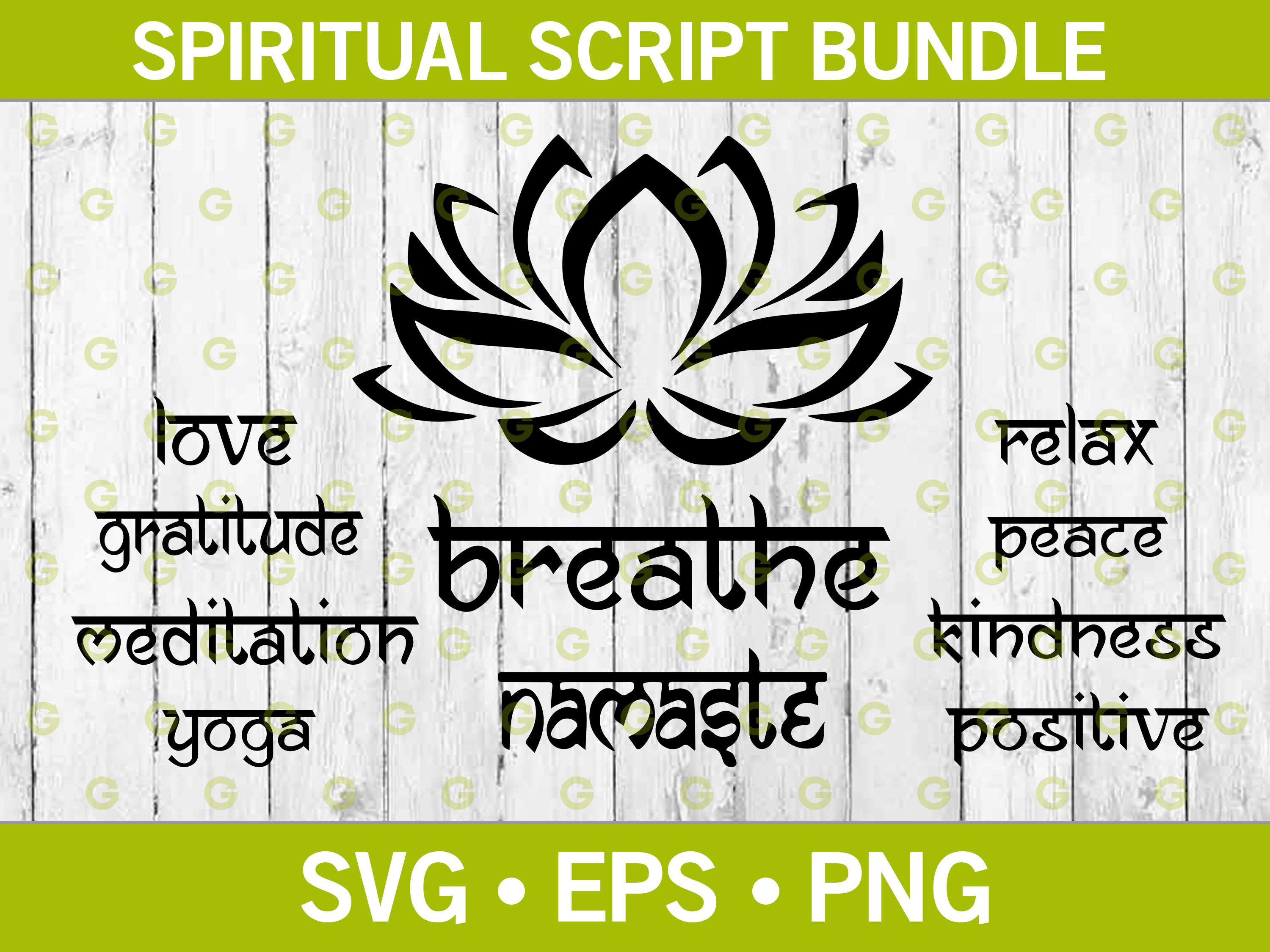 Spiritual Script SVG Bundle Spiritual Svg Yoga Svg Etsy