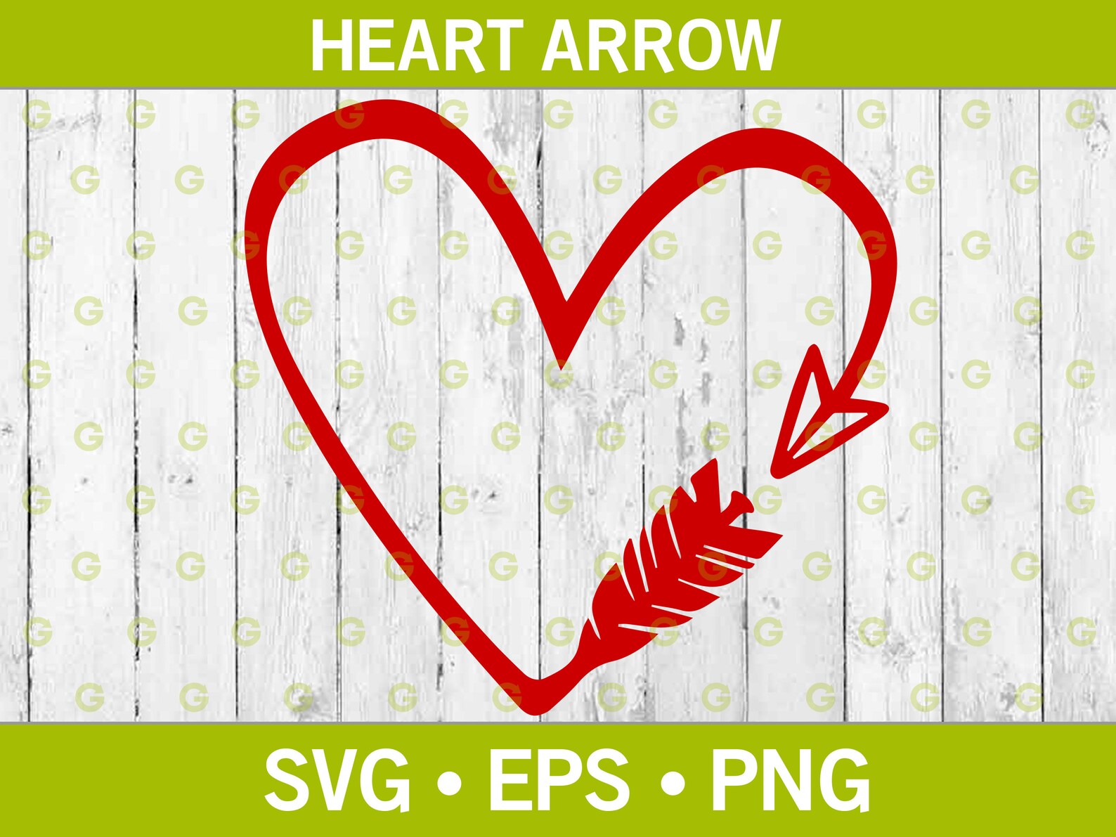 Red Heart With Arrow SVG Archery Heart Svg Red Heart Design Etsy