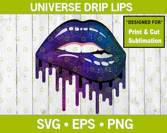 Fashion Universe Dripping Lips SVG, Drip Lips SVG, Biting Lips SVG, Fashion Lips Svg, Designer Lips Svg, Lips Svg, Universe Svg