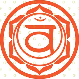 Puede incluir: Un s&iacute;mbolo circular naranja con una letra s&aacute;nscrita estilizada "a" en su interior. El s&iacute;mbolo est&aacute; rodeado por un borde circular y un dise&ntilde;o de flor de loto.
