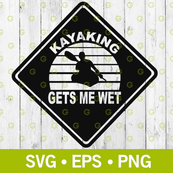 Kayaking Gets Me Wet Triangle Decal SVG, Kayaking Boat Svg, Wet Girl Svg, Funny Decal Svg, Adult Clipart Svg, Car Decal SVG, Truck Decal Svg