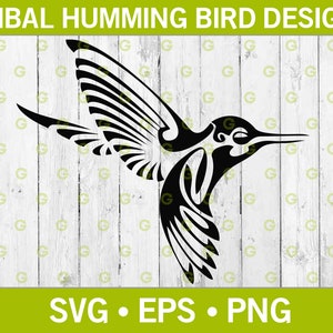 Tribal Hummingbird SVG, Tribal Animal SVG, Tribal Bird Svg, Flying Bird Svg, Bird Wings Svg, Wild Animal Svg, HummingBird Cut File