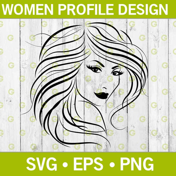 Woman Profile SVG, Beauty SVG, Fashion SVG, Lady Svg, Pretty Svg, Designer Svg, Girl Svg, Makeup Svg, Svg Cut File, Cricut Svg