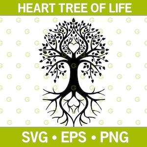 Árbol de la vida SVG, Svg espiritual, Svg de corazón, Svg de amor, Svg de fe, Svg religioso, Svg de yoga, Svg de naturaleza, Svg de árbol de amor, Arte de pared