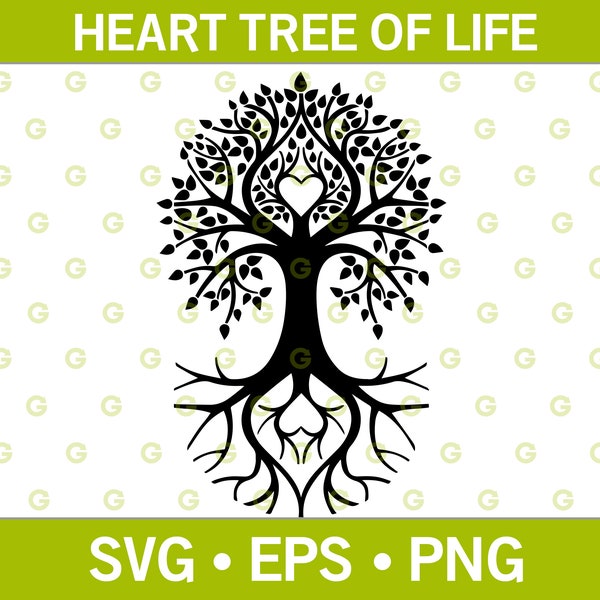 Tree of Life SVG, Spiritual Svg, Heart Svg, Love Svg, Faith Svg, Religious Svg, Yoga Svg, Nature Svg, Love Tree Svg, Wall Art