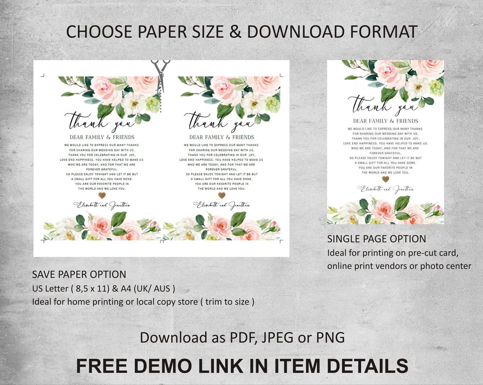 Thank You Cards Template Fully Editable Thank You Printable - Etsy