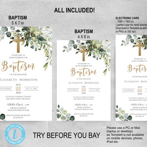 Baptism Invitation Template Printable Baptism Invite - Etsy