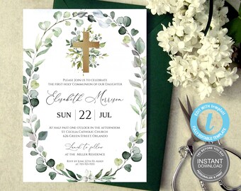 A004 Personalised Photo Christening Baptism Holy communion invitations Boy Girl A004 Personalised Photo Christening Baptism Holy communion invitations Boy Girl