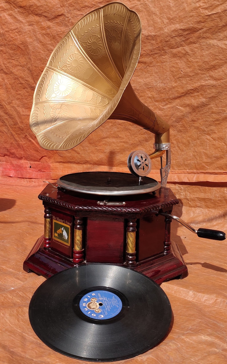 Antique HMV gramophone fully functional Items Phonograph Etsy