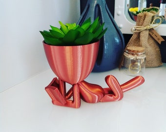 Robert Reading lying down, Flower pot or plant, 3D printing