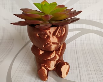 Grumpy cactus pot, 3D printed succulent plant