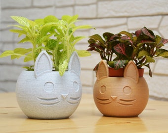 Kattenplanter, kattenbloempot, 3D-printen