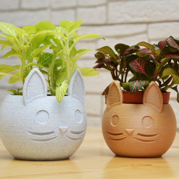 Jardinière chat, pot de fleur chat, impression 3D