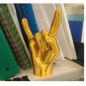 Sign of the Horns, Rock sign statue, metal rock sign, 3D print