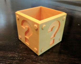 Mario Question block flower pot, Mystère block, 3D printing