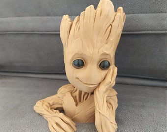 Porte-stylo Baby Groot, support de téléphone imprimé en 3D, cadeau de  support de téléphone peint à la main pour lui ou elle -  France