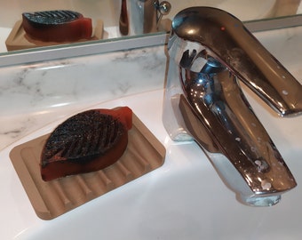 3D-gedruckte Seifenschale in schräger Wellenform