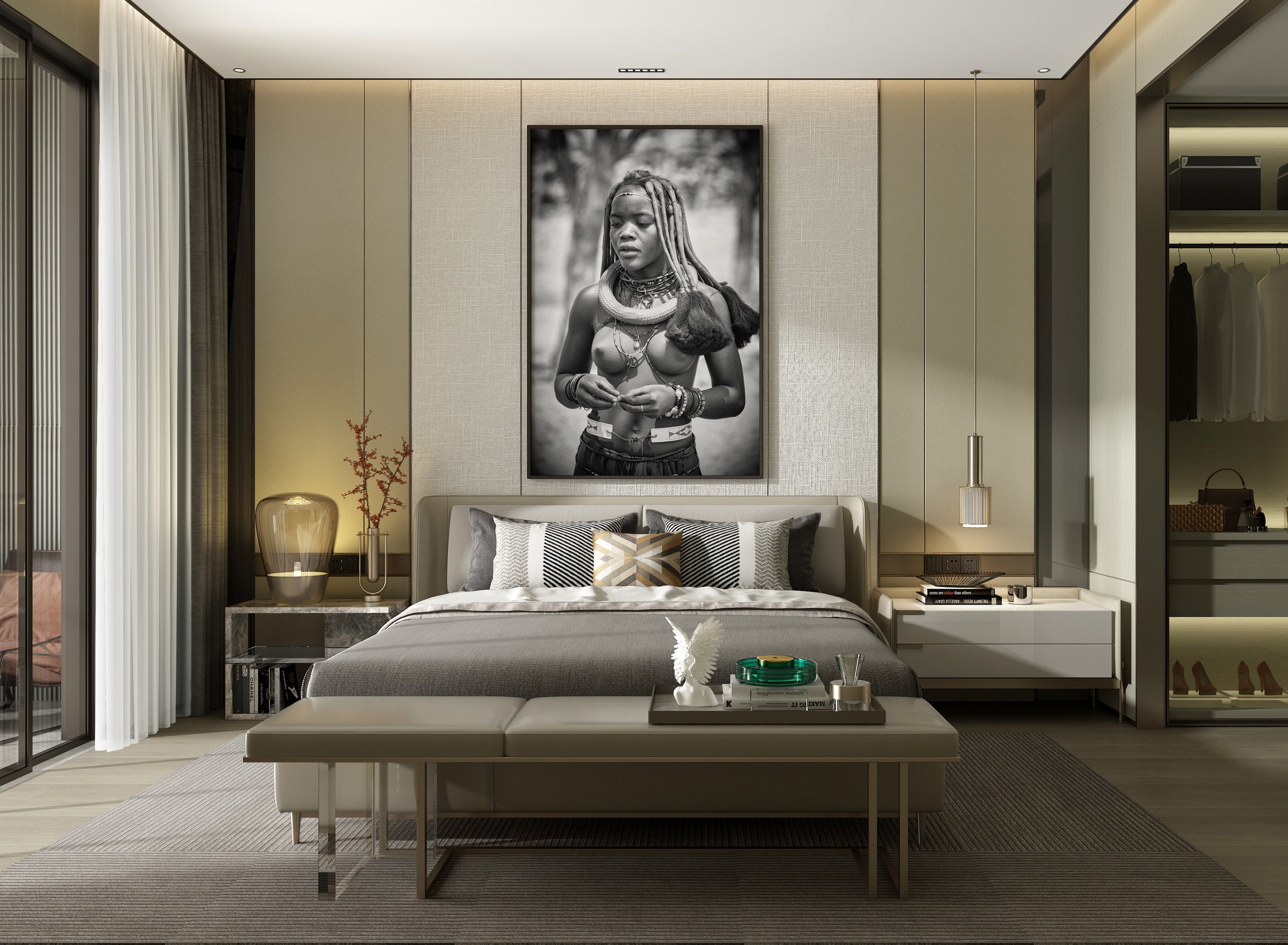 African black woman wall art. Tribal above bed wall-decor. | Etsy